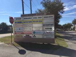 Monument signs for Jim Crandell Golf Cart Sales in Zephyrhills, FL