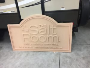 Preparation for Routed/Sandblasted Sign for The Salt Room in Tampa, FL