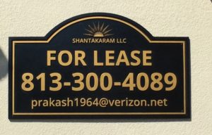 Real Estate lease custom routed sign, office