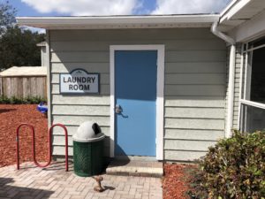 Community signage for designated laundry rooms.