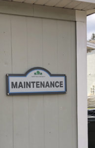 Community signage for maintenance rooms