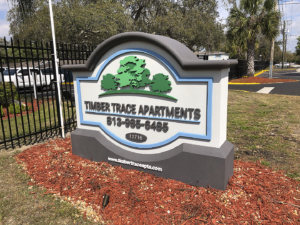 Monument sign for Timber Trace community