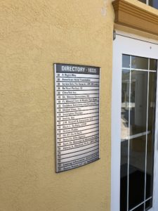 Custom Directory Sign for Office Suites at Cory Lake