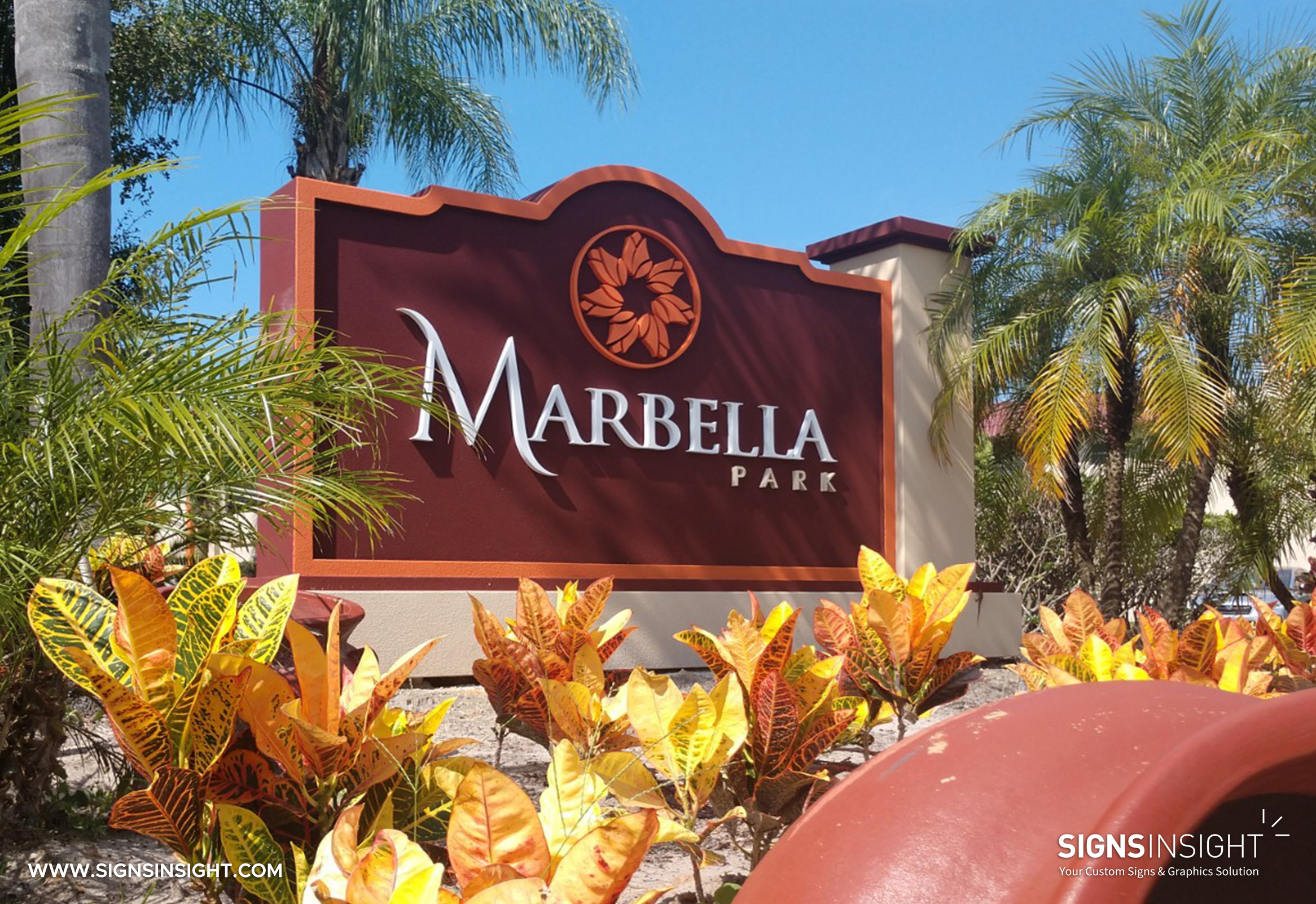 community sign, monument sign, marbella, Orlando