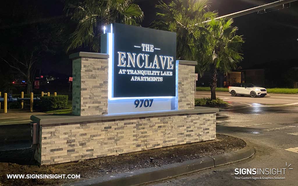 Community Entrance Signs - LED Illuminated Sign - Signs Insight Tampa Bay Area, FL